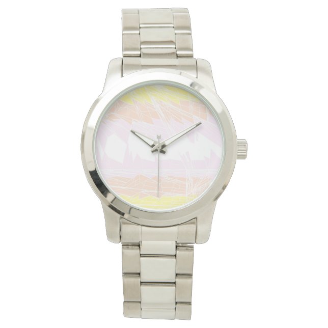 Groovy Geometrisk Abstrakt Pangender Stolthetsflag Armbandsur (Framsida)