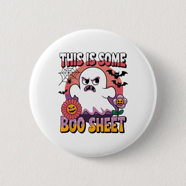 Groovy Ghost det här är Boo Lakan Funny Hallowee Knapp (Framsida)