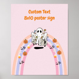 Groovy Ghost Halloween Birthday Anpassningsbar Sig Poster