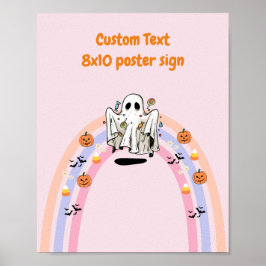 Groovy Ghost Halloween Birthday Anpassningsbar Sig Poster