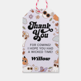 Groovy Ghost Halloween Birthday Tack Favor Presentetikett