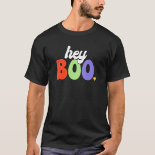 Groovy Ghost Halloween Pumpkin Ansikte Hej Boo Tre T Shirt