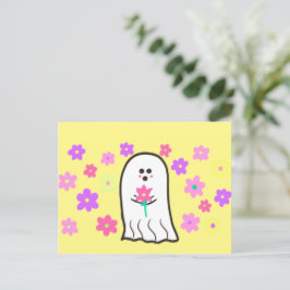 Groovy Ghost med Flowers Vykort