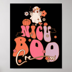 Groovy Ghost Nicu Boo Crew Halloween Cute Boo Mana Poster