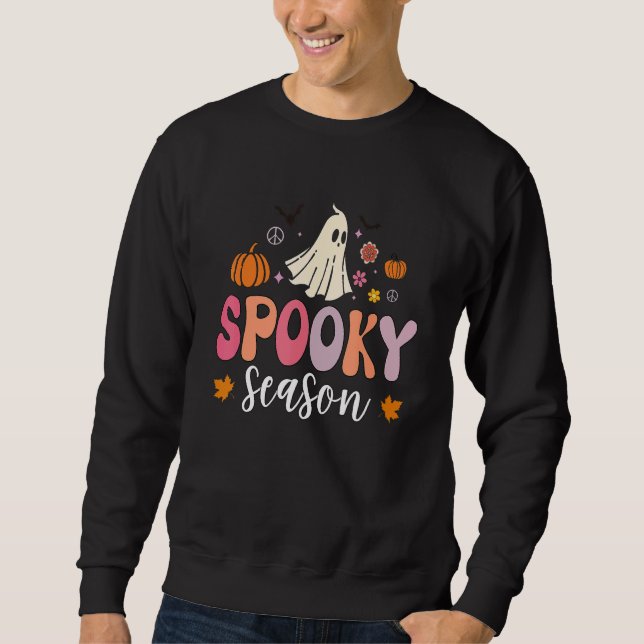 Groovy Ghost Skräckiga Säsong 1 Lång Ärmad Tröja (Framsida)