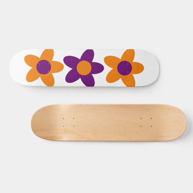 Groovy Giant Retro Flowers Minimalist Mini Skateboard Bräda 18,5 Cm (Horz)