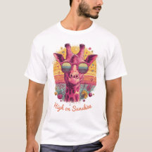 Groovy Giraffe | Retro Sunshine Vibes Herr T-shirt