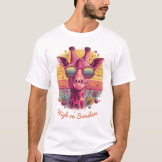 Groovy Giraffe | Retro Sunshine Vibes Herr T-shirt