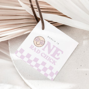 Groovy Girl Checkated Lycklig Ansikte   Första föd Gåvor Etiketter