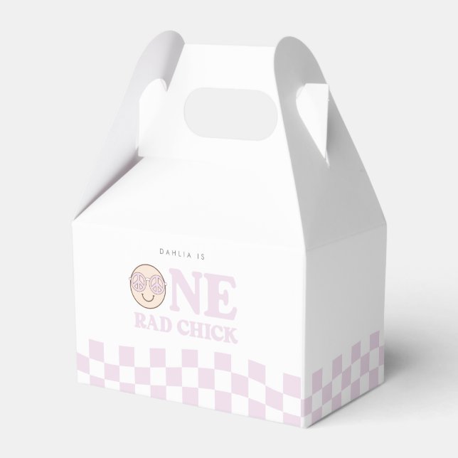 Groovy Girl Checkated Lycklig Ansikte | Första föd Presentaskar (Framsidan Sidan)