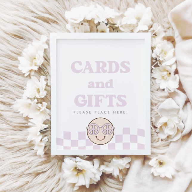 Groovy Girl Checkated Lycklig Ansikte | Kort + gåv Poster (Skapare uppladdad)