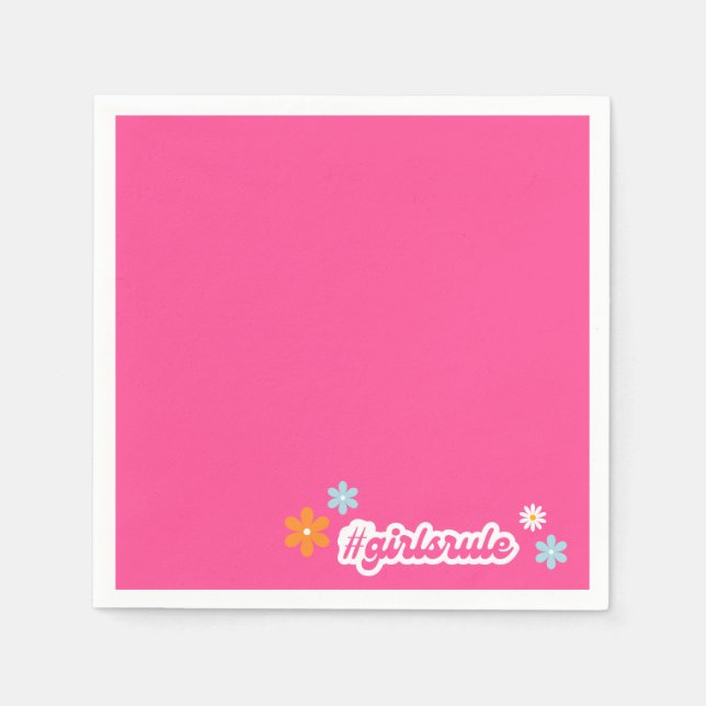 Groovy Girl Power Baby Shower Napkins Pappersservett (Framsidan)