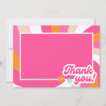 Groovy Girl Power Baby Shower Tack för ditt kort
