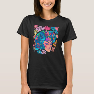 Groovy Girl Retro Rainbow Flower Butterfly Peace L T Shirt