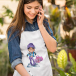 Groovy Girl with a Stereo Förkläde<br><div class="desc">Få redo att växa med den här funkyn och fantastiska designen med en lysande flicka i en svidande skugga av lila, som hoppar ut med sin rosa stereo. Den här designen är perfekt för alla som i kärlek efterliknar stil, musik eller bara vill lägga till lite roligt och fläkt till...</div>
