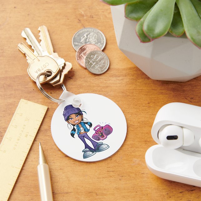 Groovy Girl with a Stereo Nyckelring (Skapare uppladdad)