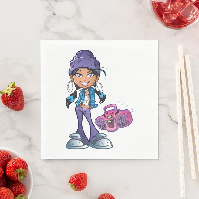 Groovy Girl with a Stereo Pappersservett (Skapare uppladdad)