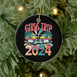 Groovy Girls Trip 2024 Helg Sommar Strand Julgransprydnad Keramik