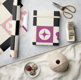 Groovy Girly Psychedelic Checkerboard, Y2K Wrappin Presentpapper