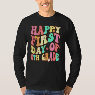 Groovy Glad Första Dagen I 6:e Klass Välkommen Til T Shirt