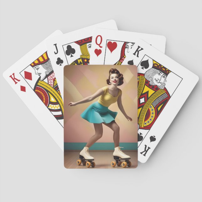 "Groovy Glide: Retro Rhythms on Skate Hjul" Casinokort (Baksidan)