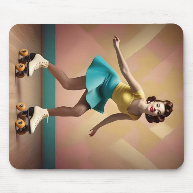 "Groovy Glide: Retro Rhythms på rullskridskor" Musmatta (Framsidan)