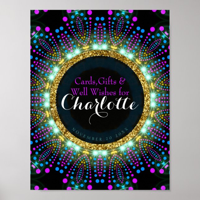 Groovy Glow Blacklight Party Signage Poster (Framsidan)