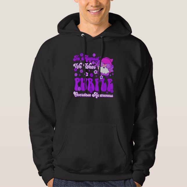 Groovy Gnomes In August We Wear Purple Overdose Aw Hoodie (Framsida)
