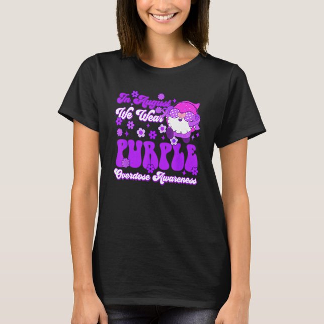 Groovy Gnomes In August We Wear Purple Overdose Aw T Shirt (Framsida)