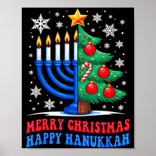 Groovy God Jul Chrismukkah Glad Jul Hanukkah Poster
