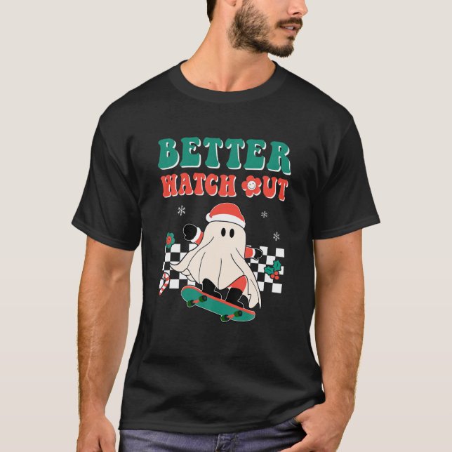 Groovy God jul Hippie bör se upp San T Shirt (Framsida)