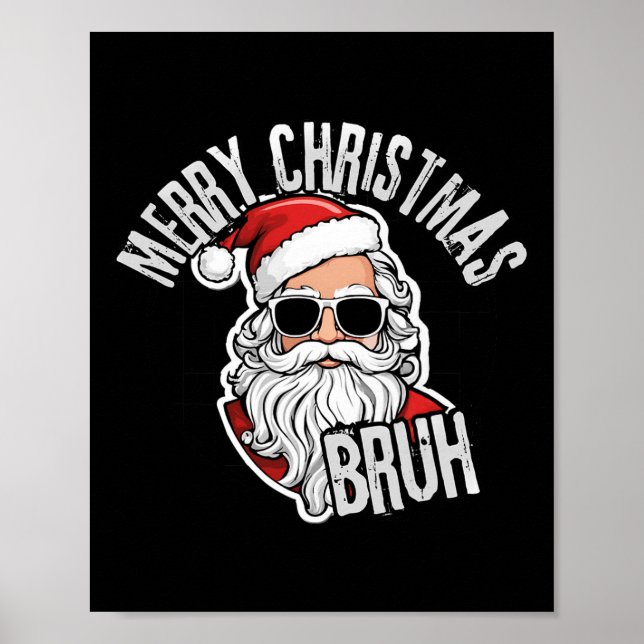 Groovy God jul Santa Bruh Checkered Retro Poster (Framsidan)