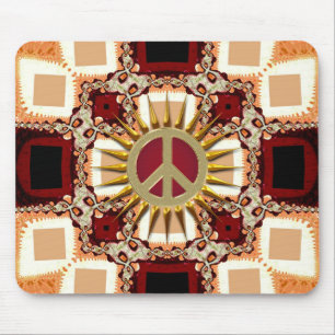 Groovy Golden Fredstecken Abstrakt Mousepad Musmatta