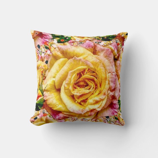 Groovy Golden Rose Opulence: Kudde (Framsida)