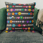 Groovy Good Vibes Kärlek Smile Retro Pärlor Kudde<br><div class="desc">Groovy Good Vibes Kärlek Smile Retro Pärlor Dekorativ kudde Cushions har en rad olika vänskap pärlor med text som kärlek, fred, lycklig, leende, bra vibes och accentuerad med blommor, fjärilar, hjärtan, stjärnor, yin och yang på ljusa färger. Perfektens hemmiljö- och sovrumsdeka och gåvor till jul, födelsedag, bästa vänner, systrar med...</div>