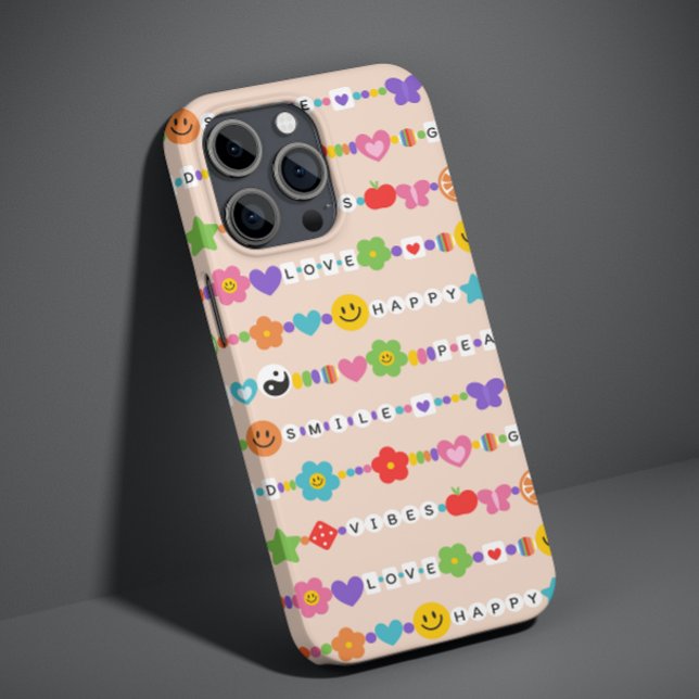 Groovy Good Vibes Love Smile Retro Pärlor Case-Mat (Skapare uppladdad)