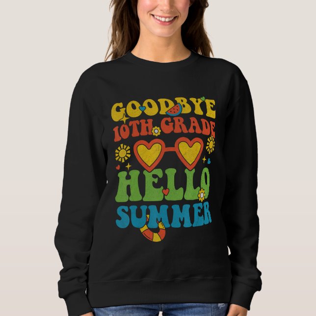 Groovy Goodbye 10th Grade Hello Summer Last Day Of T Shirt (Framsida)