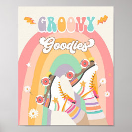Groovy Goodies Roller Skate Skating Retro Poster