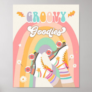 Groovy Goodies Roller Skate Skating Retro Poster