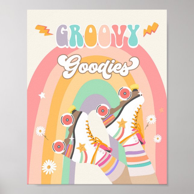 Groovy Goodies Roller Skate Skating Retro Poster (Framsidan)