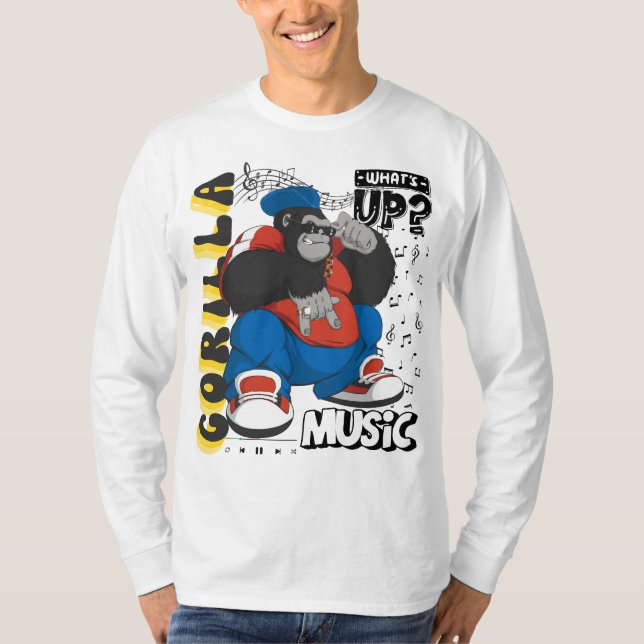 Groovy Gorilla: Hip-Skutt Vibes i Jungle i Urban T Shirt (Framsida)