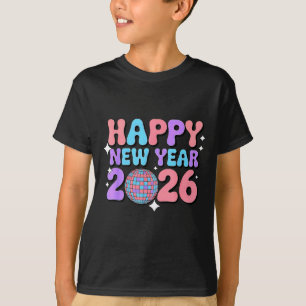 Groovy Gott Nytt År 2026 Disco Boll T Shirt