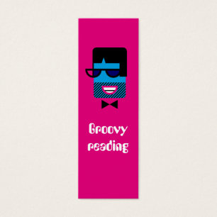 Groovy grabbbokmärke litet visitkort