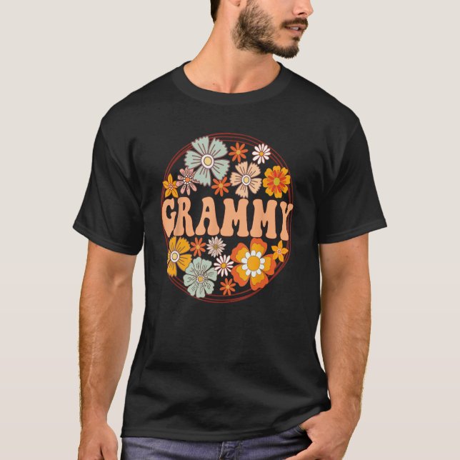 Groovy Grammy Retro Flowers Women Mother s Day Gra T Shirt (Framsida)