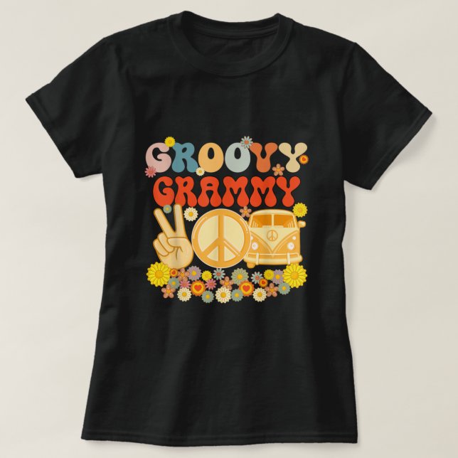 Groovy Grammy Retro Matching Family Baby Shower Mo T Shirt (Design framsida)