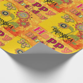 Groovy Grandma 1970's Birthday Vibe Anpassningsbar Presentpapper