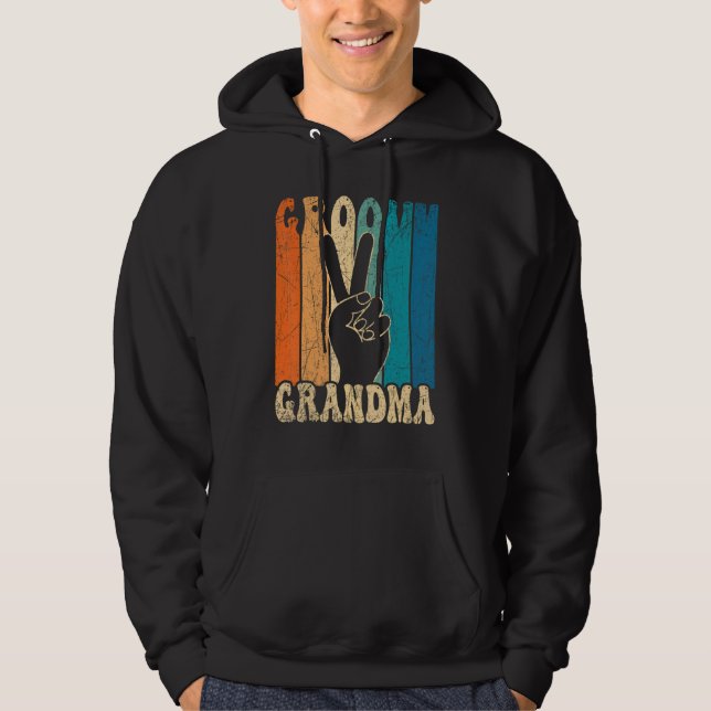 Groovy Grandma 70s Aesthetic Nostalgia 1970's Retr Hoodie (Framsida)