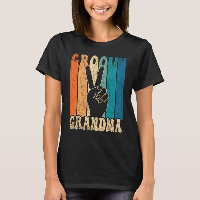 Groovy Grandma 70s Aesthetic Nostalgia 1970's Retr T Shirt (Framsida)