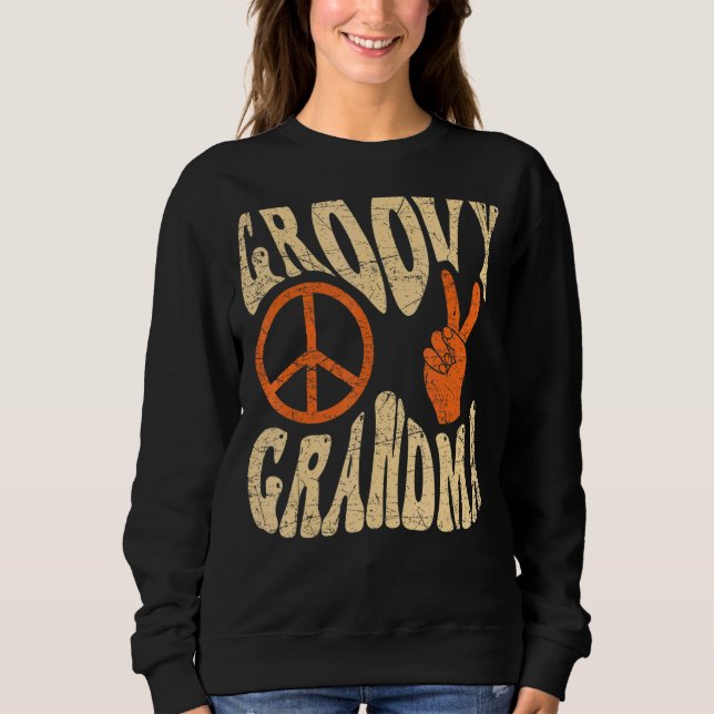 Groovy Grandma 70s Aesthetic Nostalgia 1970's Retr T Shirt (Framsida)