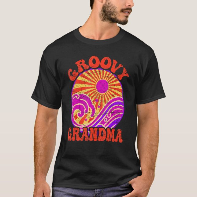 Groovy Grandma 70s Aesthetic Nostalgia 1970's Retr T Shirt (Framsida)
